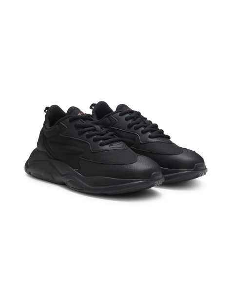 HUGO RED Leon logo running trainers in black - view 1