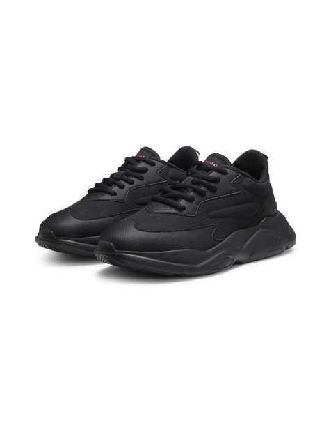 HUGO RED Leon logo running trainers in black - view 2