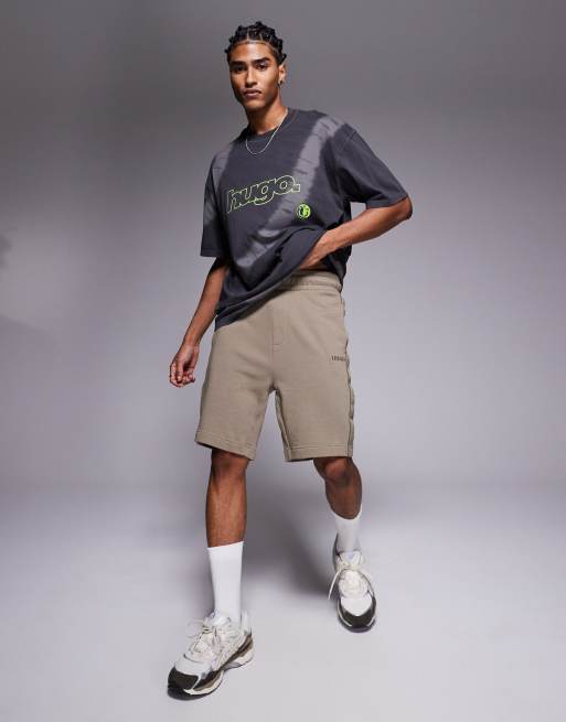 HUGO RED – Liam – Lounge-Shorts in Hellbraun mit Logo-Streifen, 3 von 5