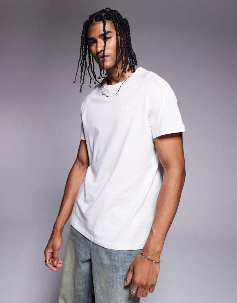 HUGO Red - Liam - Råhvid lounge-T-shirt med logobånd - view 1