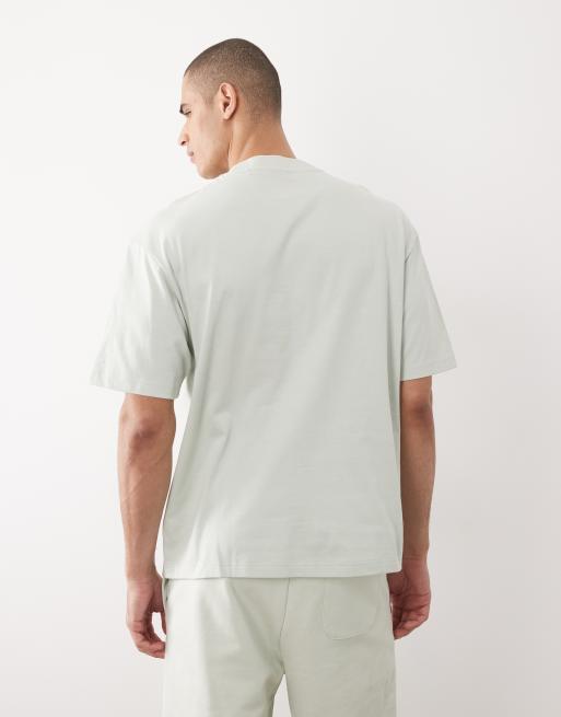 HUGO Red – Ljusgrön t-shirt i bomullsjersey med reflekterande logga, 5 av 5