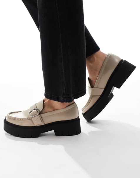 HUGO Red – Loafer in Hellbeige mit dicker Sohle - view 1