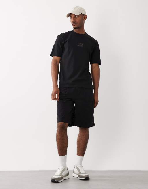 HUGO Red – Locker geschnittenes T-Shirt in Schwarz mit Logo-Aufnäher, 2 von 5