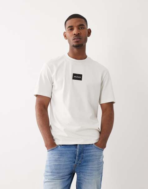 HUGO Red – Locker geschnittenes T-Shirt in Weiß mit Logo-Aufnäher - view 1
