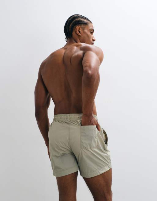 HUGO Red logo badeshorts i beige, 3 af 5