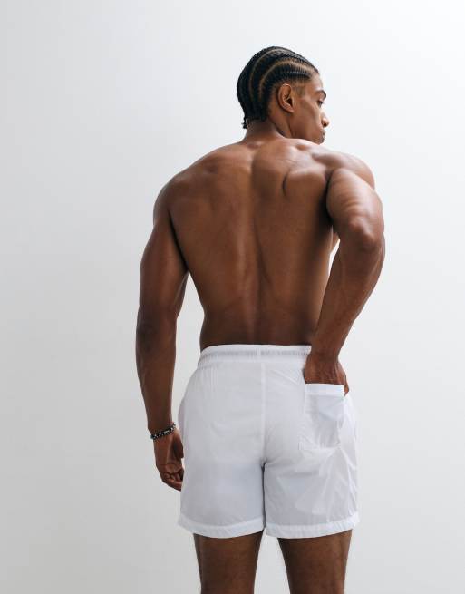 HUGO Red logo badeshorts i hvid, 3 af 5