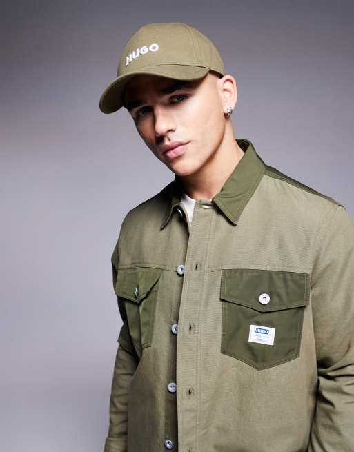 HUGO Red logo baseball cap in green | ASOS