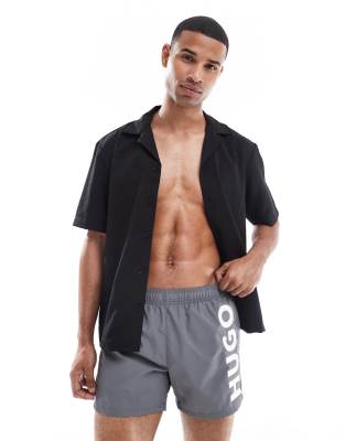 Hugo Red logo shorts in grey - view 1