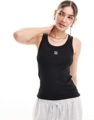 logo tank top in black