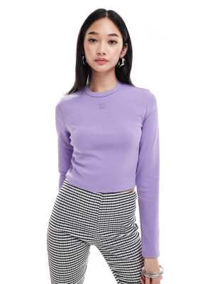 Hugo Red HUGO Red long sleeve baby t-shirt in purple
