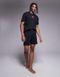 [Hugo Red] Hugo Red lounge box logo t-shirt & shorts set in black S black