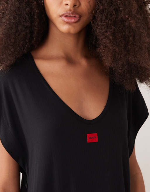 Hugo Red – Loungewear – Nachthemd in Schwarz, 3 von 4