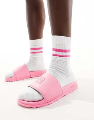HUGO Red match it sliders in pink | ASOS