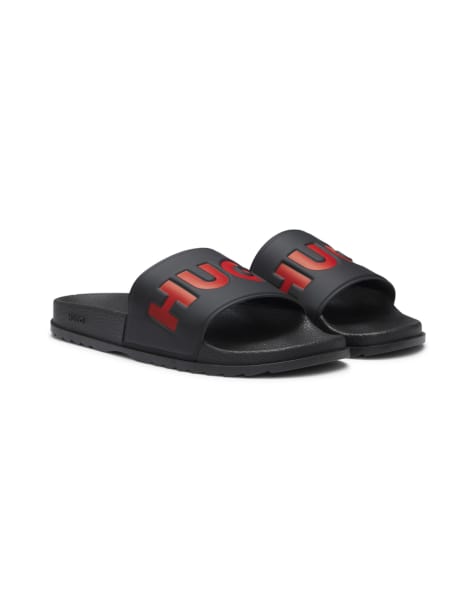 HUGO RED Match logo sliders in black - view 1
