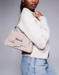 [Hugo Red] HUGO Red Mel shoulder bag with logo in beige-Neutral One Size Dark Beige
