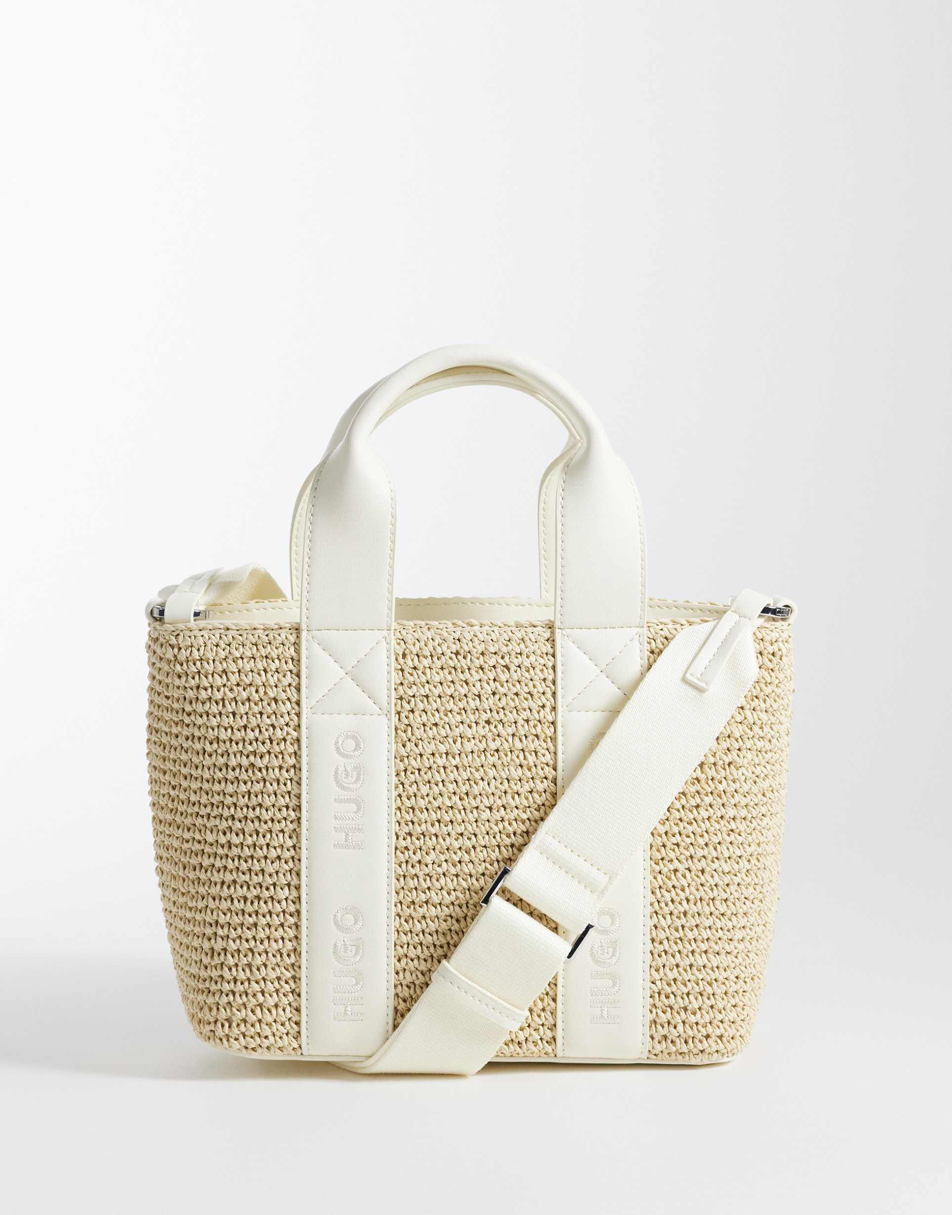 hugo red mini tote bag in white