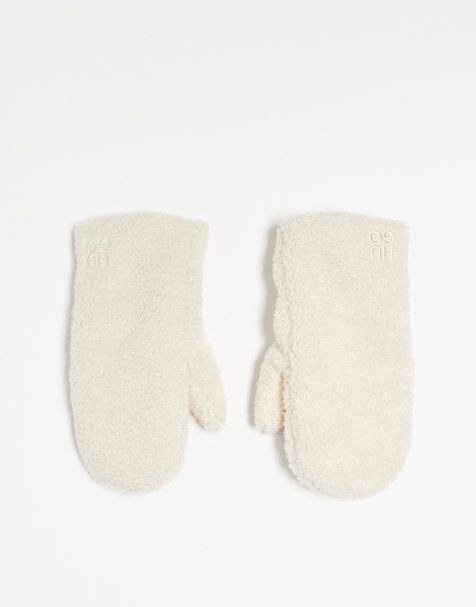 HUGO Red mittens in white - view 1