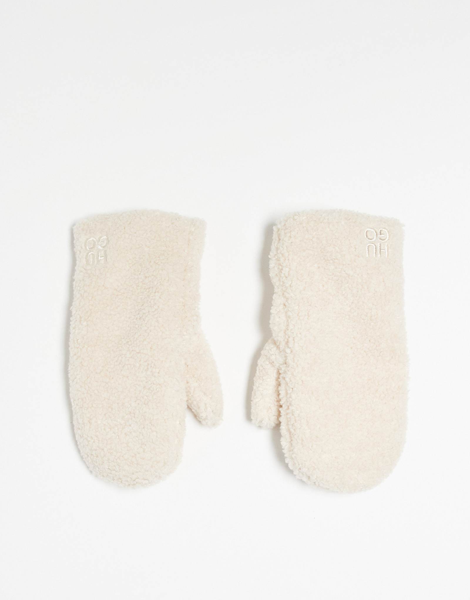 Красные варежки HUGO в белом цвете 