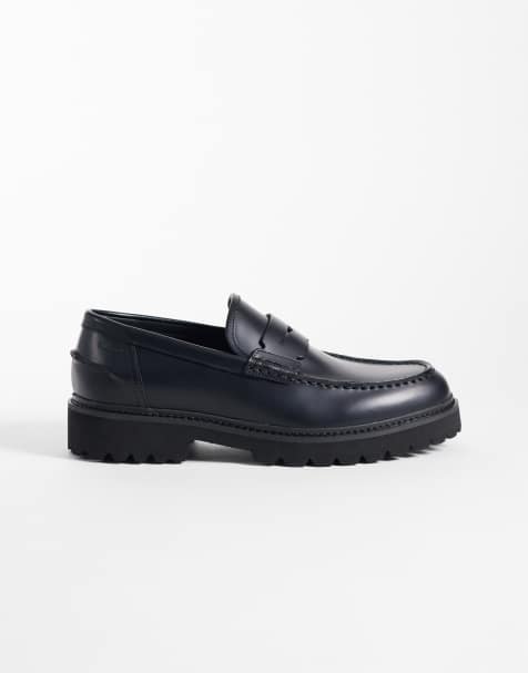 HUGO Red - mocasines de cuero negros - view 1
