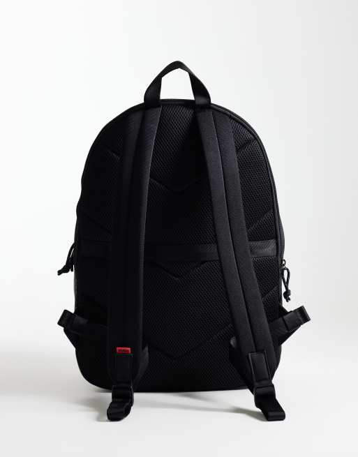 HUGO Red - Mochila negra con detalle de logo, 3 de 5