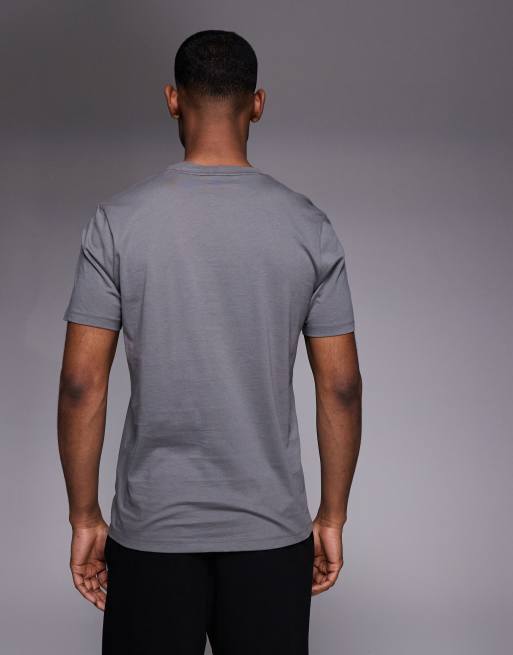 HUGO Red – Mörkgrå t-shirt i bomullsjersey med logga, 3 av 5