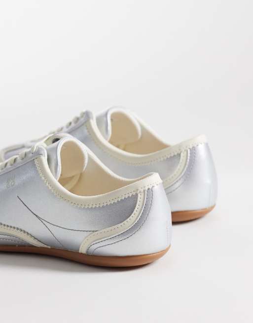 Hugo Red Mystie low top trainers in silver, 3 of 5