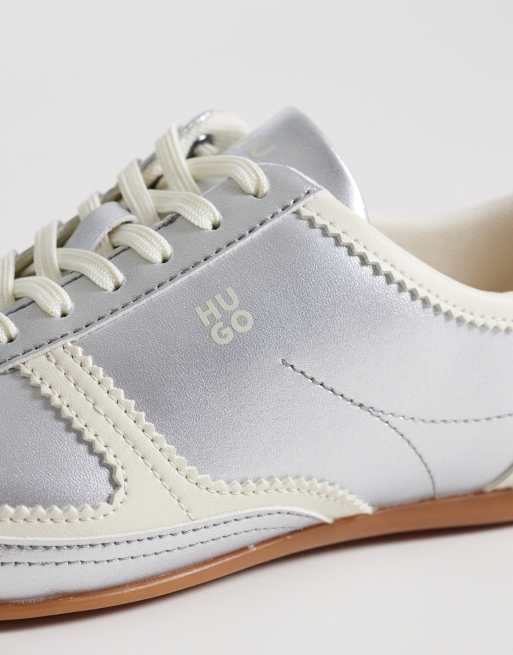 Hugo Red – Mystie – Srebrne buty sportowe przed kostkę, 5 z 5