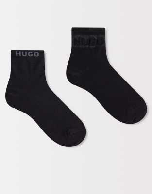 HUGO Red - Netzstoff-Socken in Schwarz mit Logo