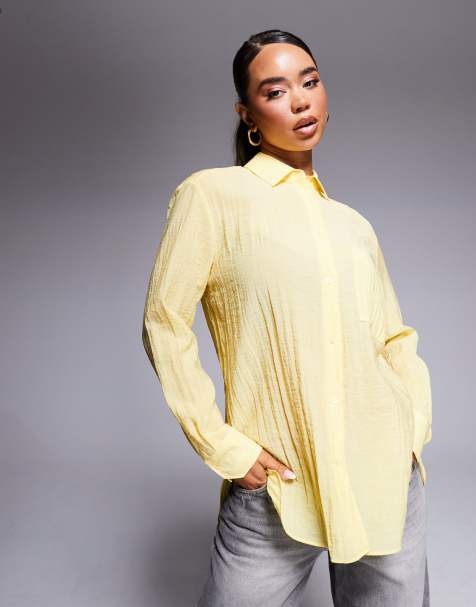 Hugo Red oversized fit shirt in yellow - view 1