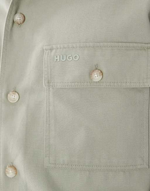 HUGO Red - Oversized overhemd in lichtgroen, 4 van 5