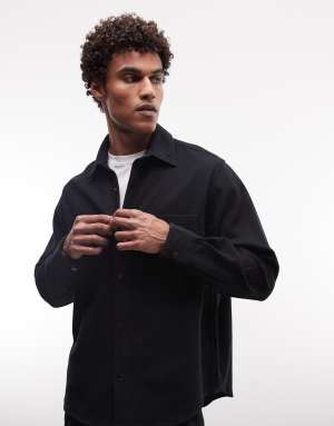 HUGO Red oversized shirt in black