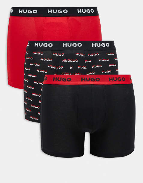 HUGO Red - Pakke med 3 par boksershorts i sort og rød - view 1