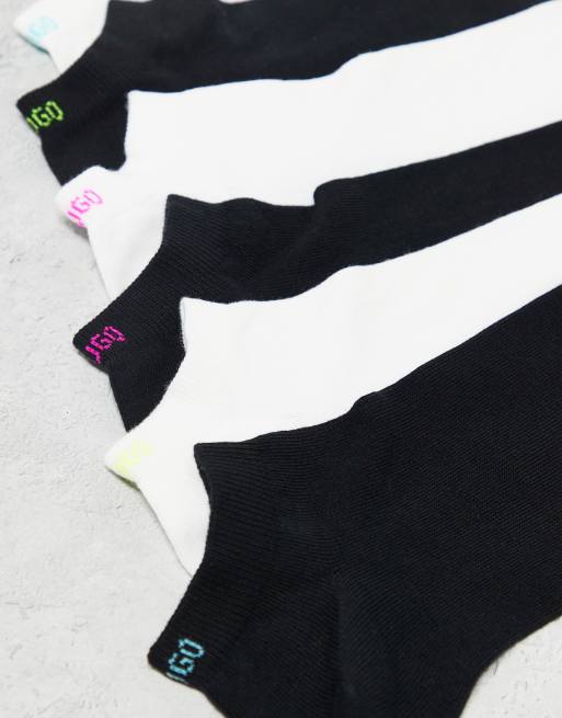 HUGO Red - Pakke med 6 par lave sokker til sneakers med logo i sort/hvid, 3 af 3