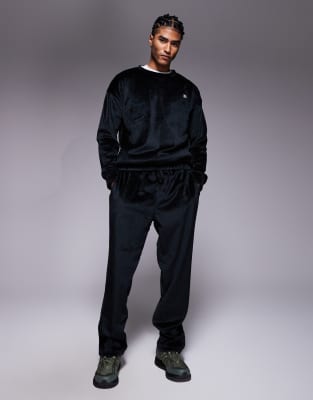 HUGO Red - Pantalon d'ensemble confort en velours - Noir