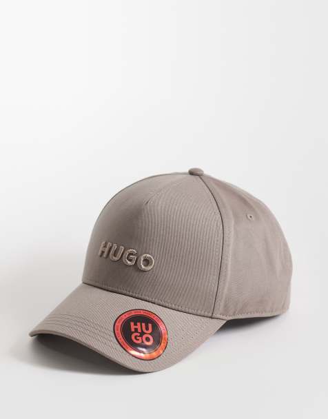 HUGO Red - Pet van katoenen keperstof met logo in lichtbruin - view 1