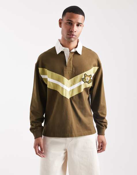 HUGO Red - Polo façon maillot de rugby - Vert - view 1