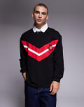 [Hugo Red] Hugo Red polo rugby shirt in black and red M Black