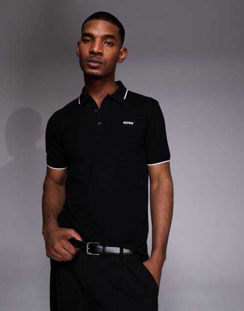 HUGO Red printed logo slim fit t-shirt in black