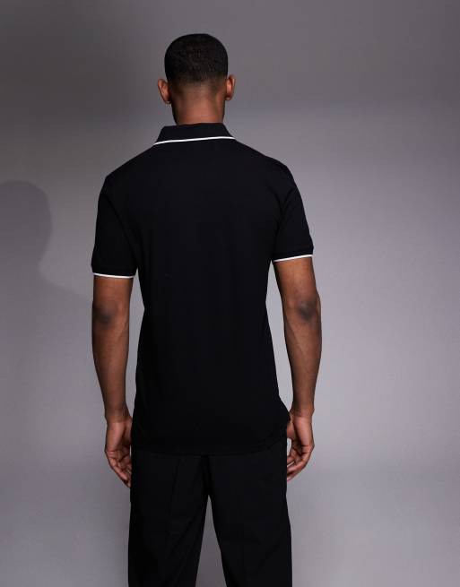 HUGO Red printed logo slim fit t-shirt in black, 3 of 5