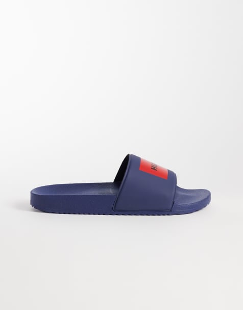 HUGO Red red box logo slider in navy - view 1