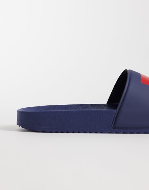 HUGO Red red box logo slider in navy, 4 of 4