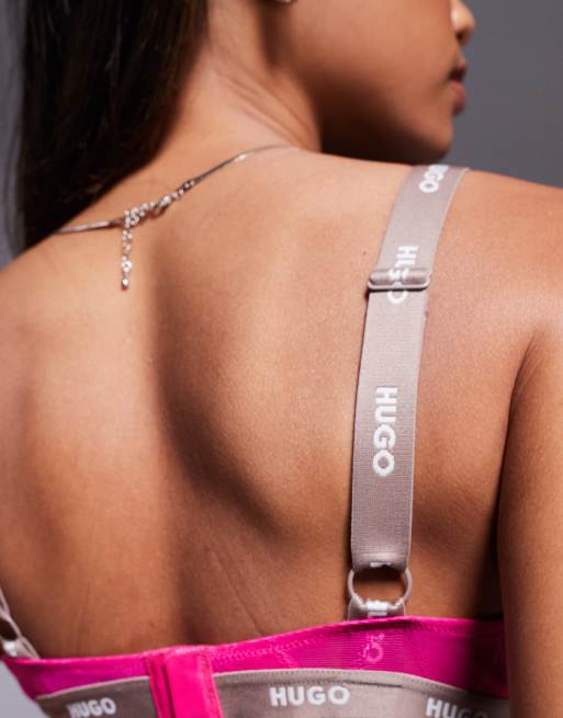 HUGO Red - Reggiseno sportivo rosa in coordinato, 3 di 4