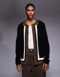 [Hugo Red] HUGO Red relaxed fit cardigan in black M Black