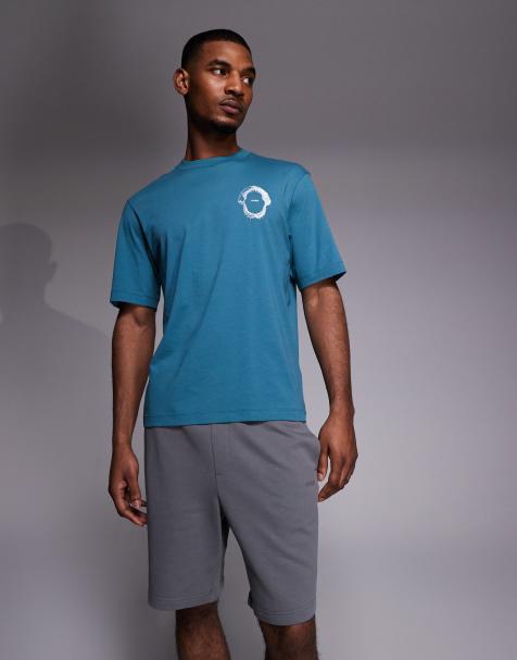HUGO Red relaxed jersey shorts in dark grey - view 1