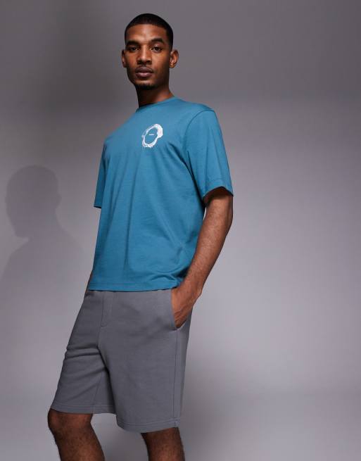 HUGO Red relaxed jersey shorts in dark grey, 3 of 5