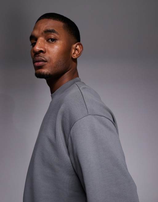 HUGO Red relaxed sweatshirt in dark grey, 4 of 5