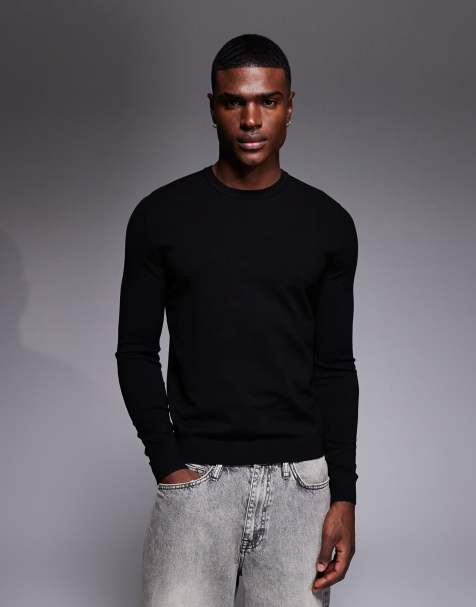 HUGO Red san cody regular fit fine knit sweater in black - view 1
