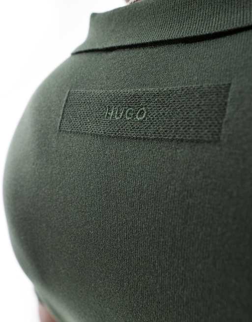 Hugo Red San Peter polo shirt in green, 3 of 4