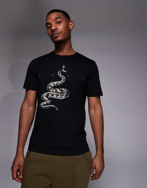 HUGO Red scorpion print t-shirt in white