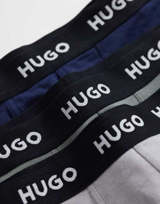 HUGO Red - Set van 3 boxershorts met logo op de tailleband in grijs, 2 van 3